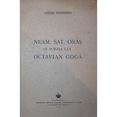 Neam, sat și oraș în poezia lui Octavian Goga